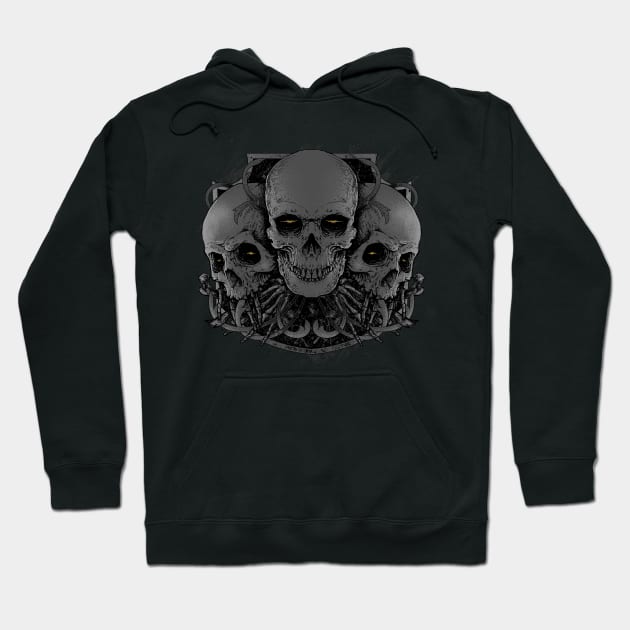 3 Skull Hoodie by quilimo